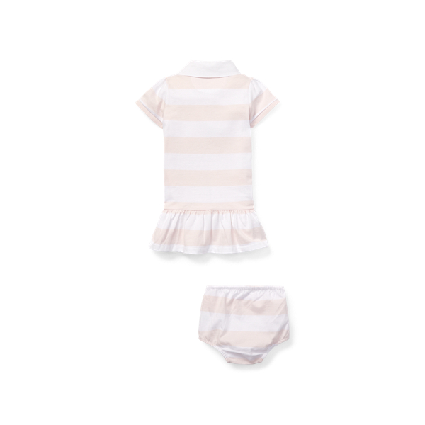 Delicate Pink/White Cotton Jersey Rugby Dress Baby Girl 2