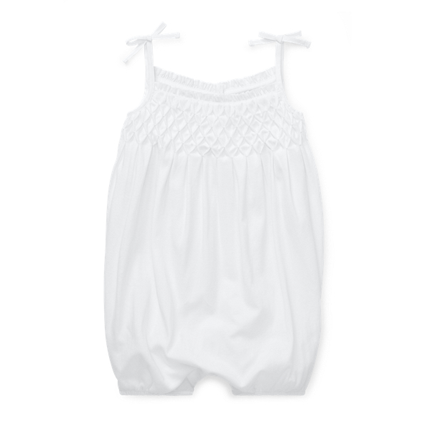 Smocked Cotton Shortall Baby Girl 1