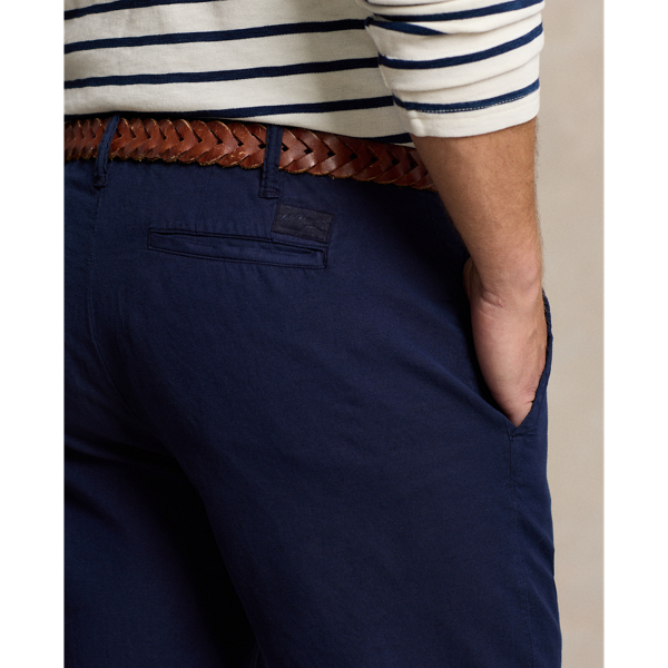 8.5インチ クラシック フィット リネンコットン ショートパンツ