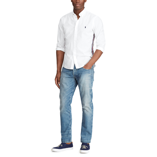 White Slim Fit Poplin Shirt Polo Ralph Lauren 3