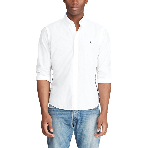 White Slim Fit Poplin Shirt Polo Ralph Lauren 4