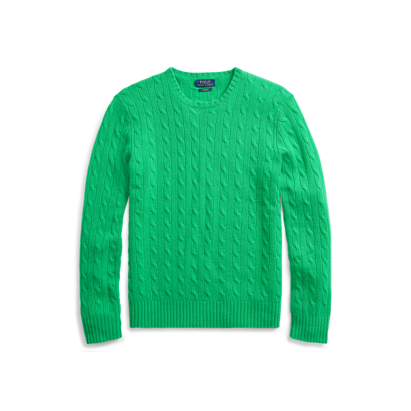 Kaschmirpullover mit Zopfmuster Polo Ralph Lauren in Neues Krawatten-Gr&uuml;n 2