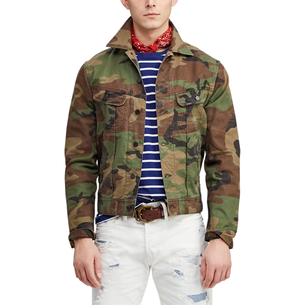 Fenton Stretch Camo Camo Denim Trucker Jacket Polo Ralph Lauren 5