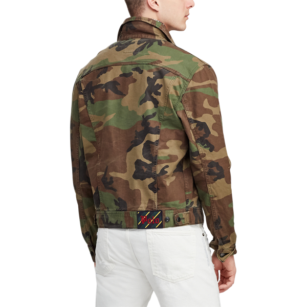 Fenton Stretch Camo Camo Denim Trucker Jacket Polo Ralph Lauren 6