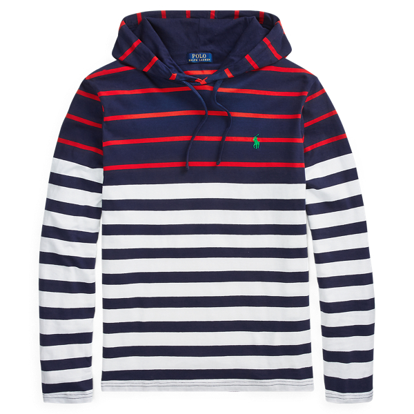 White Multi Striped Cotton Hooded T-Shirt Polo Ralph Lauren 1