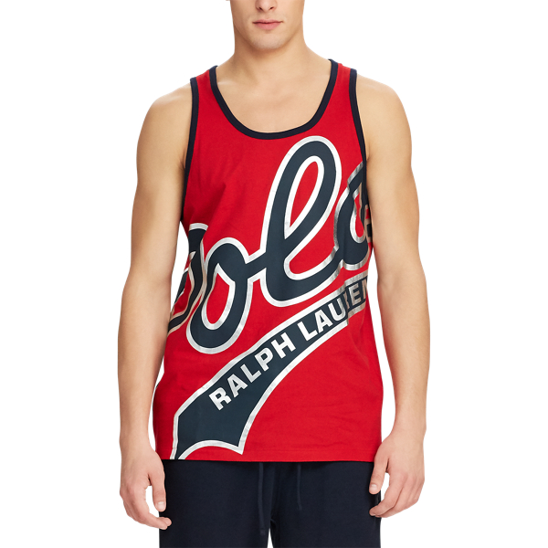 RL 2000 Red Cotton Jersey Graphic Tank Polo Ralph Lauren 4