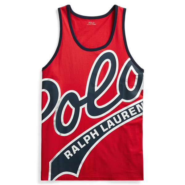 RL 2000 Red Cotton Jersey Graphic Tank Polo Ralph Lauren 2