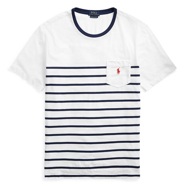 ★★POLO RALPH LAUREN★★ Custom Slim Fit Pocket T-Shirt Whi Custom Slim Fit Jersey Pocket T-Shirt | Ralph Lauren