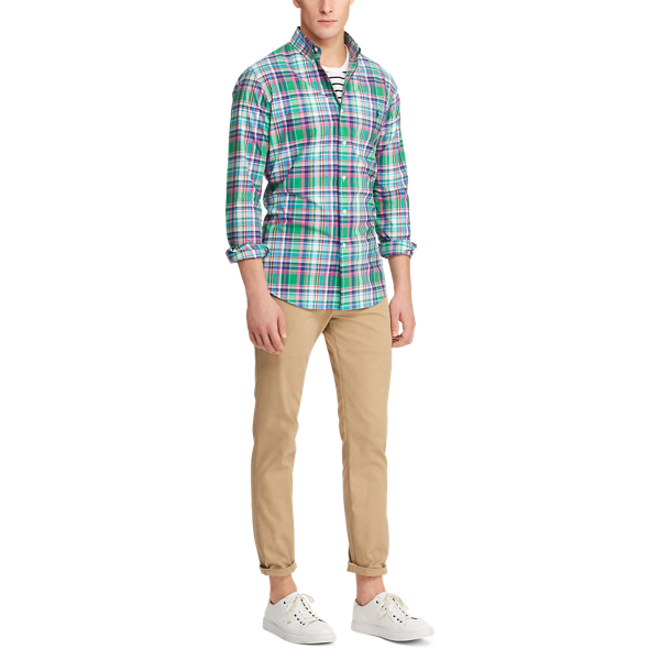 Emerald/Navy Multi Classic Fit Plaid Poplin Shirt Big & Tall 2