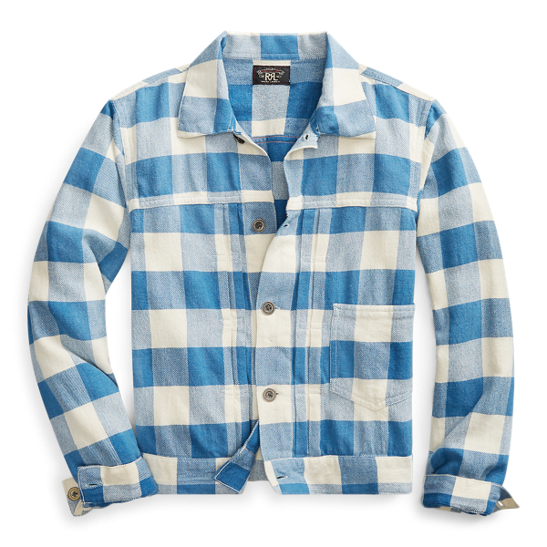 Chemise workwear courte en serg&eacute; RRL en 1