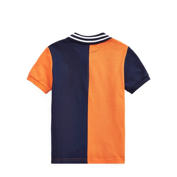 Flare Orange Cotton Mesh Graphic Polo Shirt Boys 2-7 2