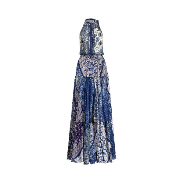 Bandanna-Print Silk Maxidress Polo Ralph Lauren em Blue Bandana Print 2