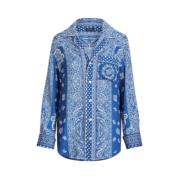 Ralph lauren blue bandana shirt on sale