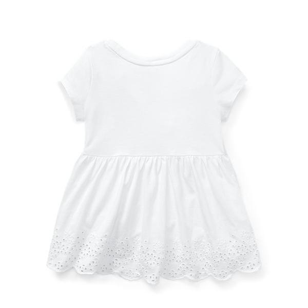 White Eyelet-Embroidered Cotton Top Girls 2-6x 2
