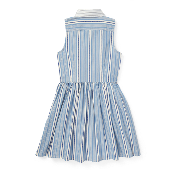 Blue And White Striped Cotton Shirtdress Girls 2-6x 2