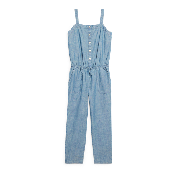 Indigo Chambray Jumpsuit Girls 7-16 1