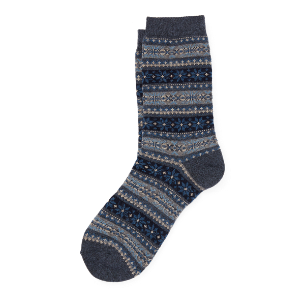 Grey Fair Isle Boot Socks Polo Ralph Lauren 1