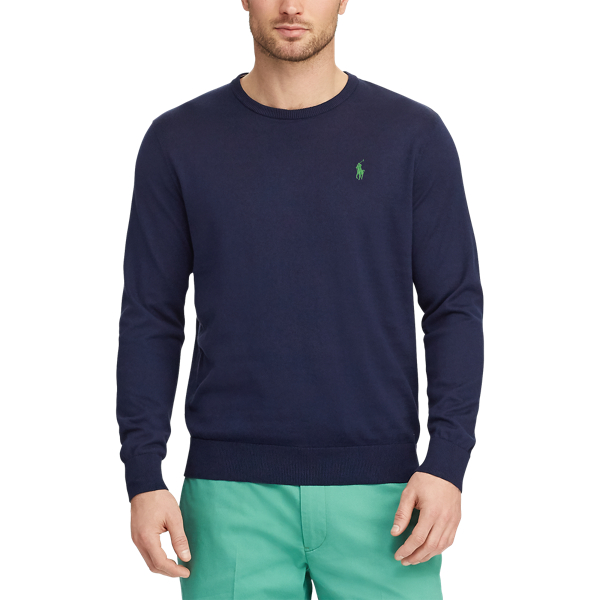 Refined Navy Cotton Crewneck Golf Jumper Polo Golf 4