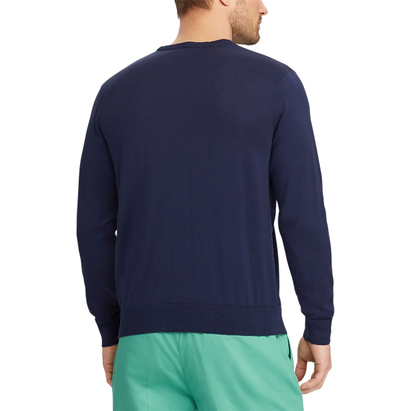 Refined Navy Cotton Crewneck Golf Jumper Polo Golf 5
