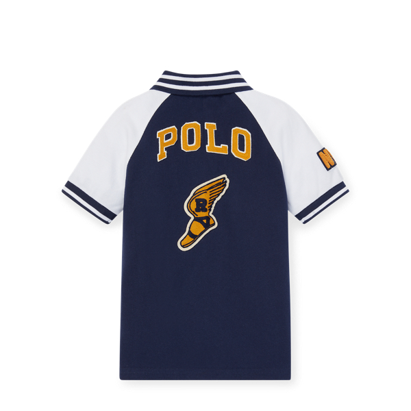 Newport Navy Piqu&eacute; Graphic Polo Shirt Boys 2-7 2
