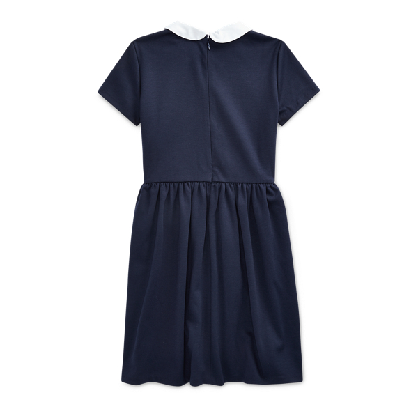 RL Navy Ponte Fit-and-Flare Dress Girls 7-16 2