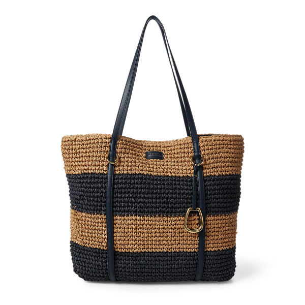 Crocheted Straw Large Tote