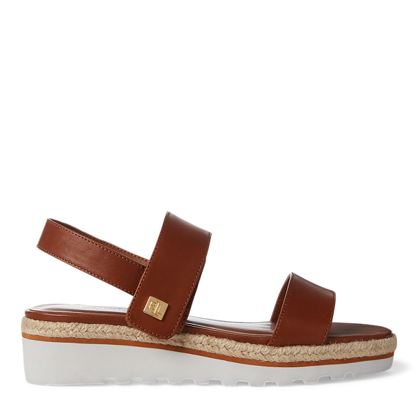 Deep Saddle Tan Jewelle Leather Sandal Lauren 1