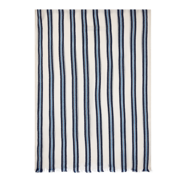 Cream/Navy Stella Stripe Scarf Lauren 2