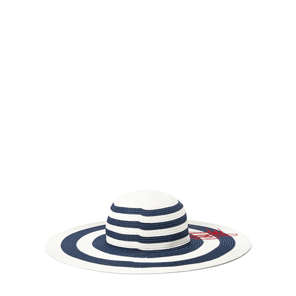 White/Navy Striped Sun Hat Lauren 2