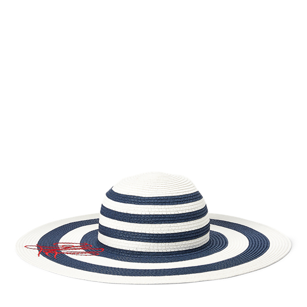 White/Navy Striped Sun Hat Lauren 1