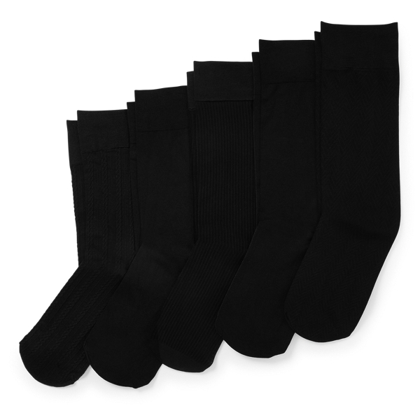 Black Stretch Trouser Sock 5-Pack Lauren 1