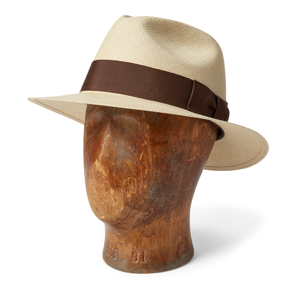 Lauren Ralph Lauren Raffia shops Pinstripe Fedora Hat Color: Natural/Indigo