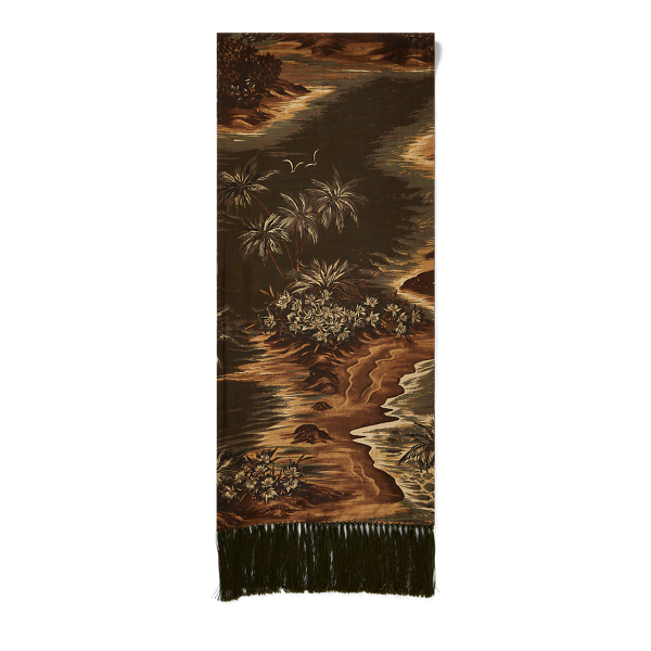 Tasselled Print Scarf RRL 1