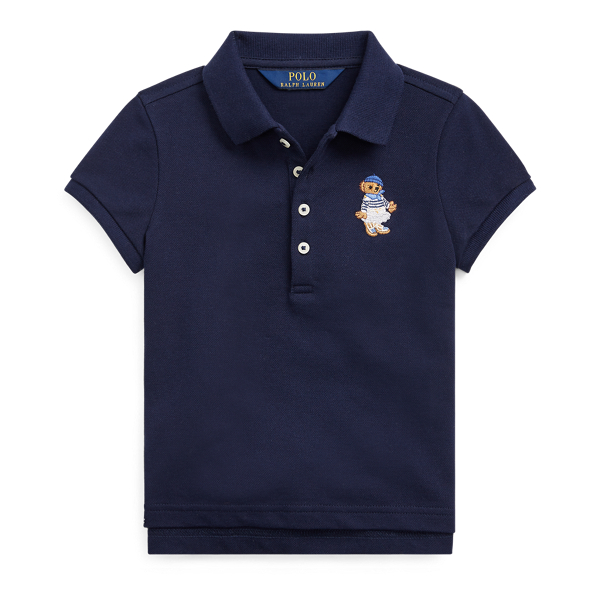 Riviera Bear Mesh Polo Girls 2-6x 1