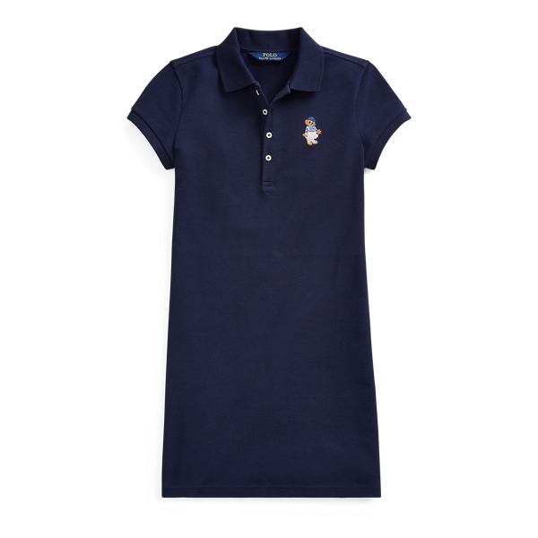 Riviera Bear Mesh Polo Dress Girls 7-16 1