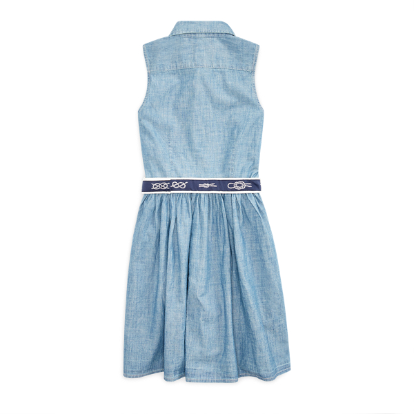 Indigo Belted Chambray Shirtdress Girls 7-16 2