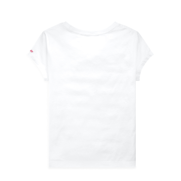 White/Blue Multi Cotton Jersey Graphic Tee Girls 7-16 2