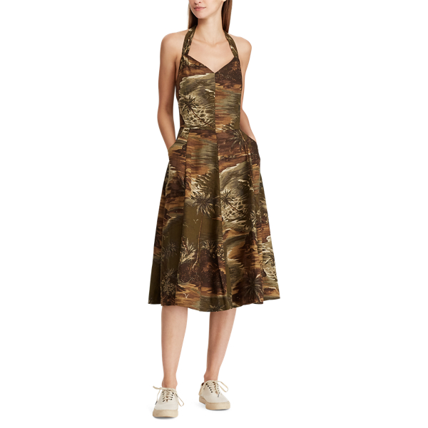 Olive/Multi Linen-Blend Dress RRL 2
