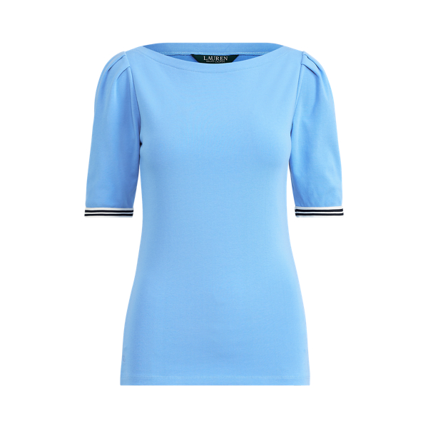 Ribbon-Sleeve Boatneck Top Lauren 1