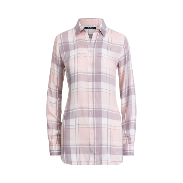 Plaid Twill Button-Down Shirt Lauren 1