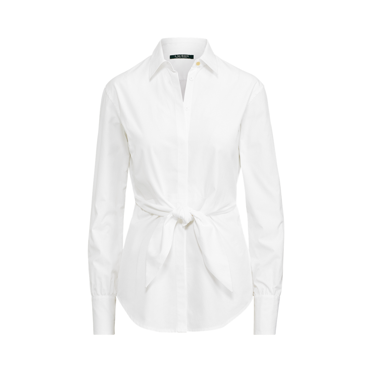 ラルフ・ローレン Lauren Ralph Lauren Tie Front Cotton-Blend Shirt レディース シャツ トップス Re Tie-Front Cotton Shirt