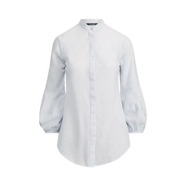 Cotton-Blend Puff-Sleeve Shirt Lauren 1