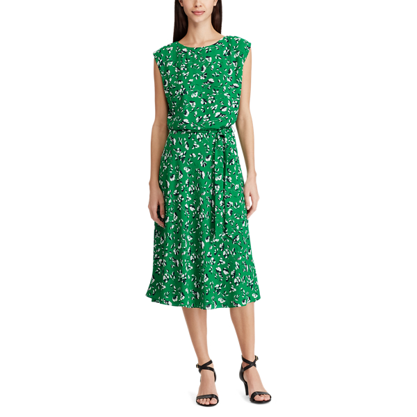 Cambridge Green Multi Floral Georgette Dress Lauren 3