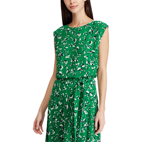 Cambridge Green Multi Floral Georgette Dress Lauren 5