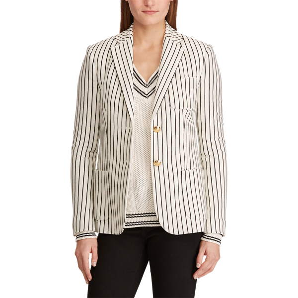 Cream/Black Striped Pique Blazer Lauren 4