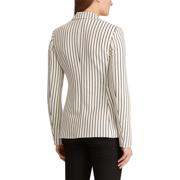 Cream/Black Striped Pique Blazer Lauren 5