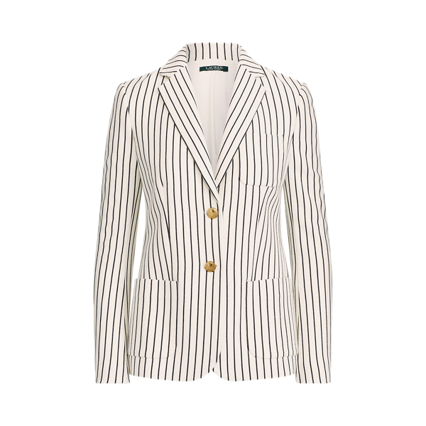 Striped Pique Blazer Lauren 1