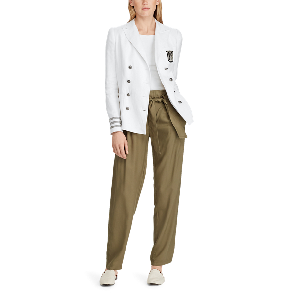 White Bullion-Patch Linen Blazer Lauren 3