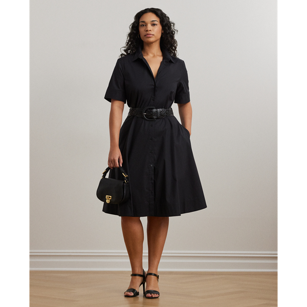 Belted Cotton-Blend Shirtdress