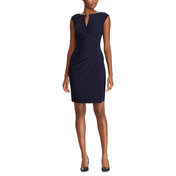 Lighthouse Navy Keyhole Stretch Jersey Dress Lauren 2